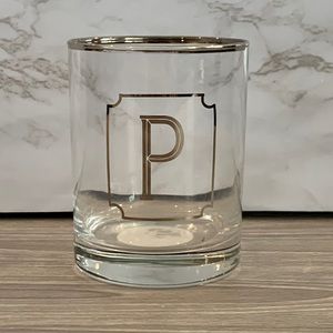 Monogrammed “P” Double Old Fashioned Drinking Glass